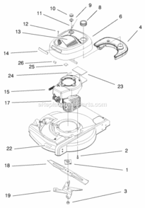 Engine & Blade Assembly Diagram and Parts List for 9900001-9999999 - 1999 Lawn Boy Lawn Mower